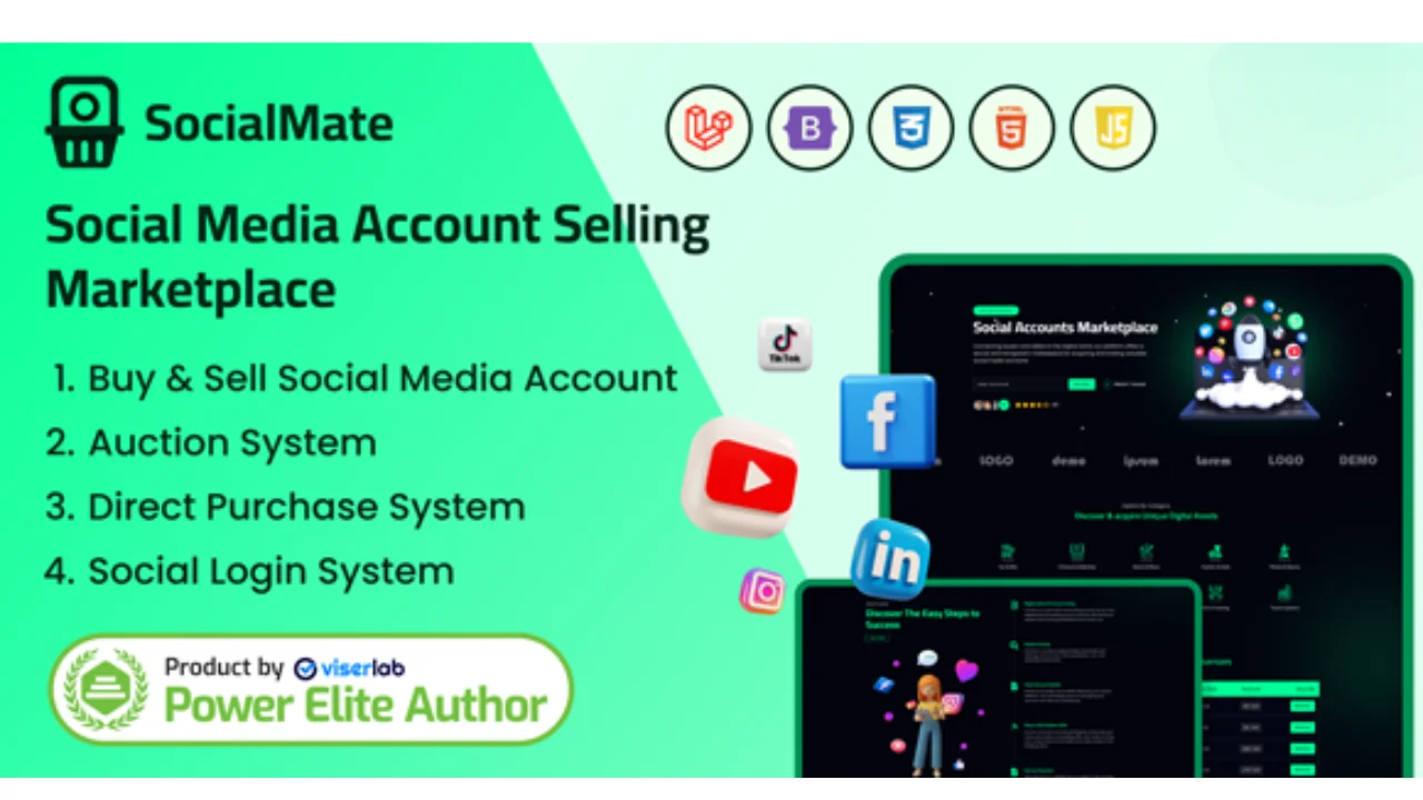 SocialMate – Social Media Account Selling Marketplace
