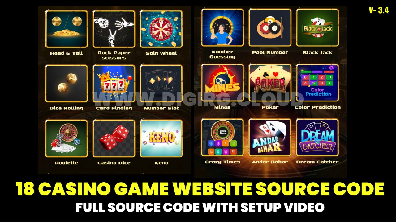 18 Casino Game Website Source Code with Full Step-by-Step Video Guide